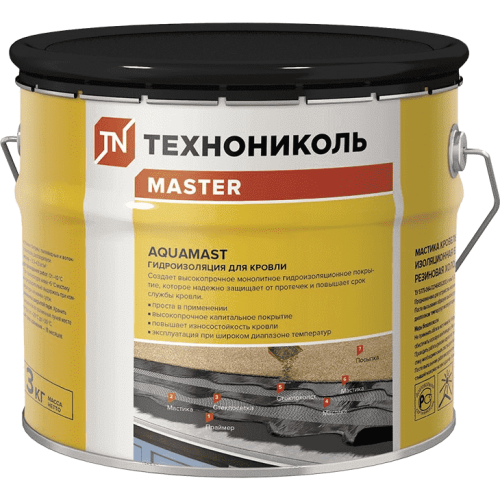 Мастика Технониколь Aquamast 3 кг кровельная битумно-резиновая